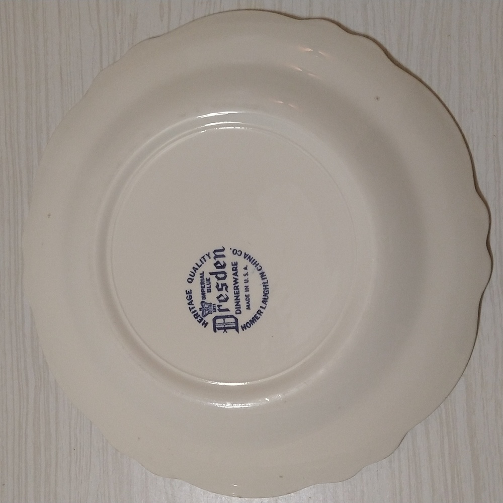 Vintage Homer Laughlin Dresdan Imperial Blue 10" Dinner Plate - Picture 2 of 2